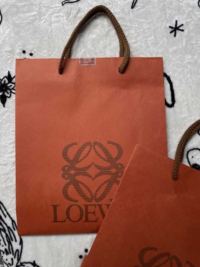 Loewe medium paper bag (Category: Activewear) located in Cagwait. Submitted by roundsociety_ph (Listing ID 1462699060, Image 3). Description: ₱900 for both.