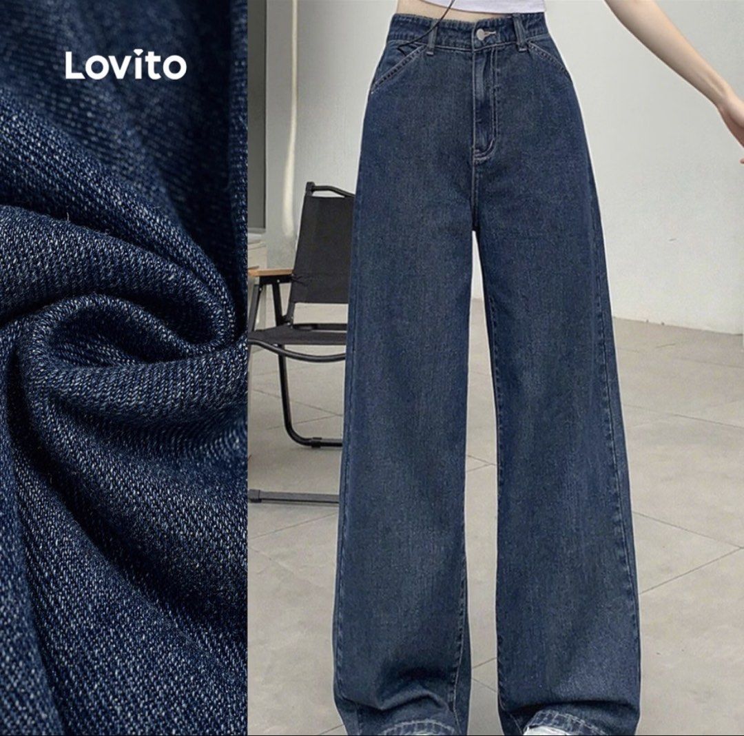 Lovito Wide Leg Denim Jeans - Blue (Category: Jeans) located in Santa. Submitted by dmb.sam (Listing ID 1462771665, Image 1). Description: 📌 Brand new Lovito Wide Leg Jeans 📌Trendy dark blue wash 📌Comfortable high-waisted style 📌Perfect for casual wear 📌Size XL 📌Still in original packaging RFS: accidentally ordered the wrong size.