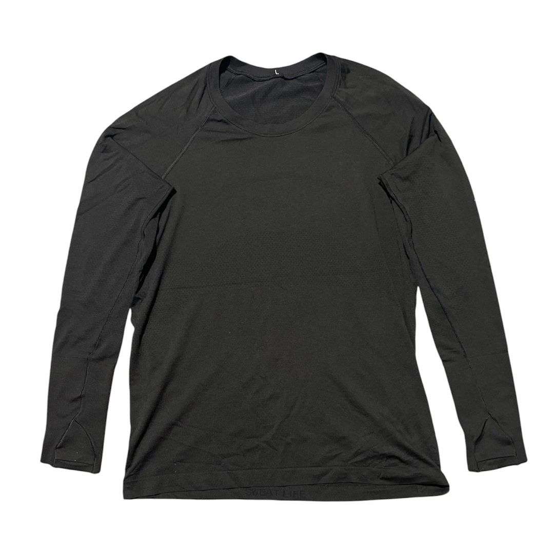 Lululemon swiftly tech LS dot 12 (Category: Activewear) located in Iba. Submitted by xooperfindslb (Listing ID 1462852557, Image 2). Description: Lululemon swiftly tech longsleeve crew Black Dot 12 - available No issue Like new.