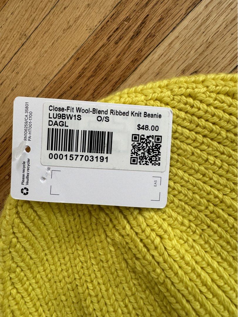 Lululemon Wool-Blend Ribbed Knit Beanie (Category: Beanies) located in Pasig City. Submitted by canadianlootstuts (Listing ID 1462683227, Image 3). Description: Brand new with tags! OSFA. 3 pcs available..