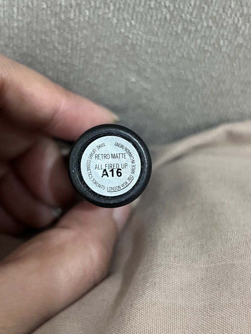 MAC Retro Matte Lipstick - All Fired Up A16 (Category: Makeup) located in Cainta. Submitted by cendzz (Listing ID 1462684319, Image 3). Description: - MAC Retro Matte Lipstick - Shade: All Fired Up (Color Code: A16) - Authentic -Bought from Mac store in Sm Megamall.