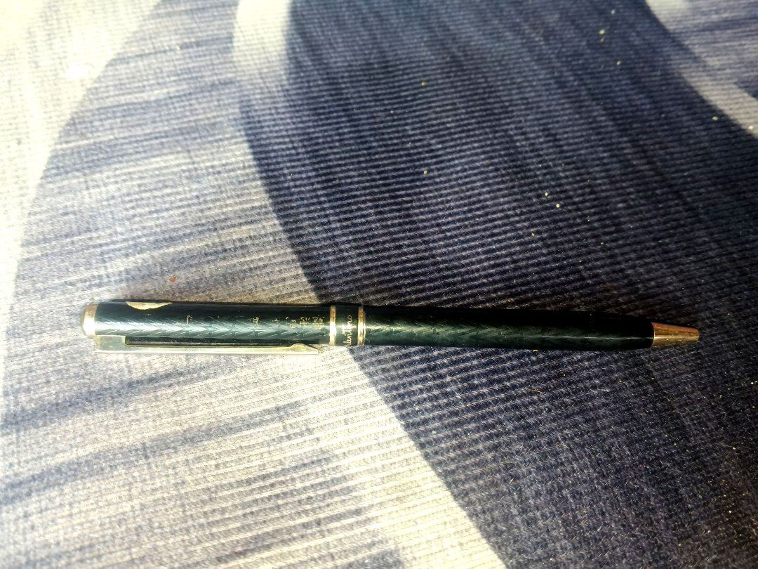 Mario Valentino Pen with Original Box (Category: Stationery & School Supplies) located in Manila. Submitted by icamalicdem29 (Listing ID 1462691147, Image 2). Description: - Vintage Mario Valentino Pen - Color: Black with Gold Accents - Features: Patterned Barrel and Clip - Includes: Original Presentation Box, Ribbon, and Booklet - Ideal for: Collectors.