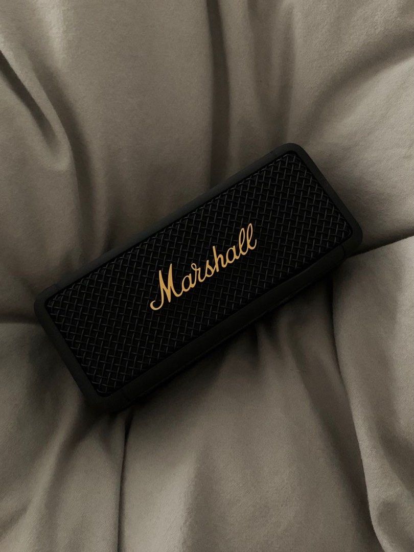 MARSHALL EMBERTON III (Category: Soundbars, Speakers & Amplifiers) located in Manila. Submitted by rayah_23 (Listing ID 1462726825, Image 1). Description: Marshall Emberton III — 7,130 Selling my Marshall Emberton III 🤎 • Authentic / original • Good condition — maayos gamitin, no major issues • Clear and powerful sound • Bluetooth working perfectly • Speaker unit only — no original box • Meet-up / delivery available • Price: 7,130 negotiable RFS