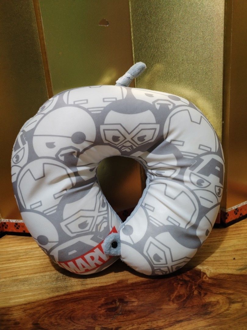 Marvel Avengers Neck Pillow by Miniso (Category: Bedding & Towels) located in Manila. Submitted by malditas (Listing ID 1462825195, Image 1). Description: - Fun Marvel Avengers print - Soft grey plush fabric on the reverse side - Convenient snap closure - Perfect for travel and lounging From HT box BUY AS IS (NO RETURN, NO EXCHANGE, NO REFUND unless stated) LOCATION For dropping: BAGUIO- Mabini LA TRINIDAD - KM. 5 SHIPPING via J&T + SF payment 1s