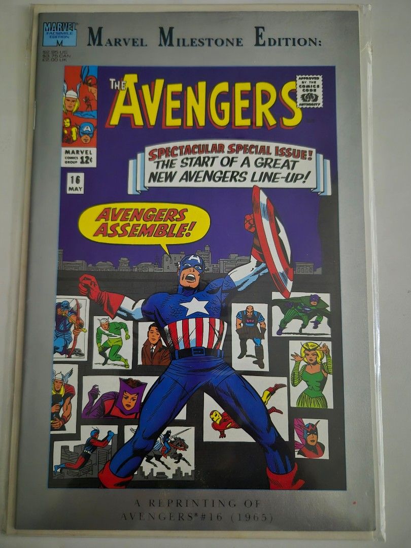 Marvel Milestone Edition - Avengers #16 (Category: Comics & Manga) located in Muntinlupa City. Submitted by royalstar-4914 (Listing ID 1462770421, Image 1). Description: Marvel Milestone Edition - Avengers #16 - Reprints Avengers #16 - Hawkeye, Scarlet Witch and Quicksilver joins the Avengers. - Sub-Mariner cameo. Comics is in Near Mint condition since it's from my personal collection. VERY RARE & highly collectible!! Kept inside my glass cabinet