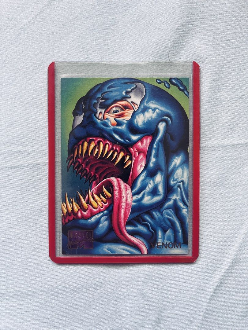 Marvel Venom Trading Card (Category: Raw Singles) located in Cavite. Submitted by _aele3 (Listing ID 1462708278, Image 1). Description: - Marvel Trading Card #108 - Features iconic Venom artwork - Scarlet Spider on the back - Ideal for any Marvel collector - Unique addition to your collection.
