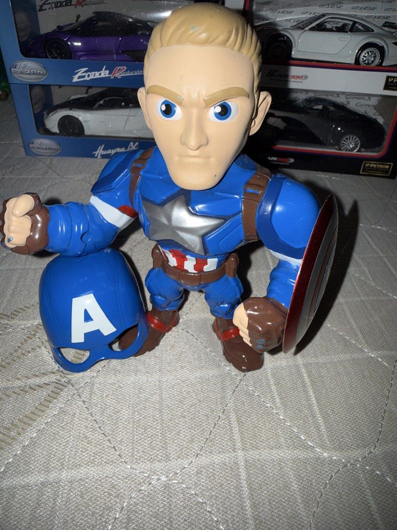 Marvel’s Capt America Die Cast (Category: Figurines & Statues) located in Mandaluyong City. Submitted by kingstoys (Listing ID 1462879761, Image 2). Description: Marvels Captain America by: Die Cast Toys 6inches figure Solid metal. 9/10 condition , just used for display 650 only..
