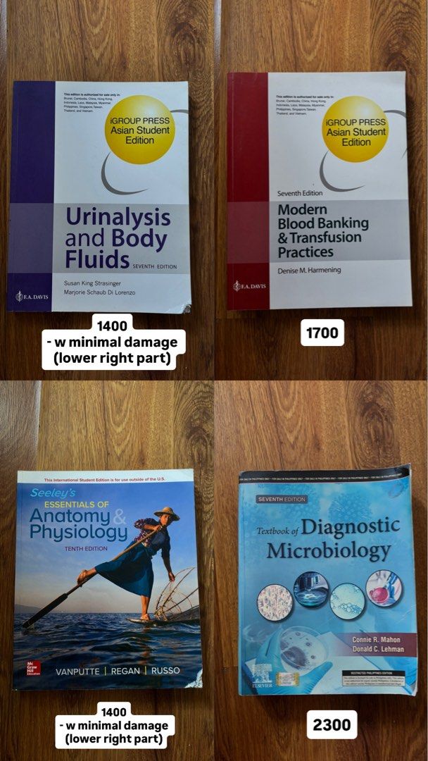 Medtech books from 1st-4th yr (Category: Textbooks) located in Bacoor. Submitted by kalegabotero (Listing ID 1462754648, Image 3). Description: ‼️MLS BOOKS FOR SALE (NEGOTIABLE PRICE)‼️ RFS: RMT NA 🤩 Hii!! I’m selling my books since senior high (STEM STRAND) all in good condition.You can comment below if interested.Prices are negotiable and with freebies 🥳 - Rodaks Hematology - 2000 - Biology Vol 1 (11th Ed) - 500 - Biology Vol 2 (11th Ed) - 50