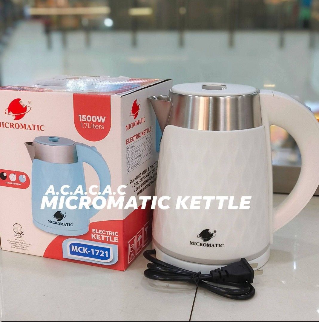 Micromatic Electric Kettle 1.7l (Category: Kettles & Airpots) located in Manila. Submitted by yzcartph (Listing ID 1462852735, Image 1). Description: .