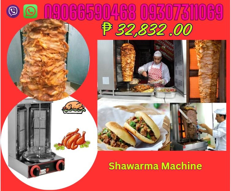 Model XM-25 GAS SMALL MIDDLE EASTERN GRILL Shawarma machine (Category: Looking For) located in Caloocan City. Submitted by chrisultim10753 (Listing ID 1462728764, Image 1). Description: ● Power voltage 220V/110V * ● Product size 295*295*490(mm) ● Packing size 350*320*500 Packing ● form: carton + wooden frame ✅ Quality products ✅ Big discount for bulk orders ✅ 100% LEGIT TRUSTED SUPPLIER! ✅ With Complete Legal Documents ✅ BIR Registered ☎️ For Inq