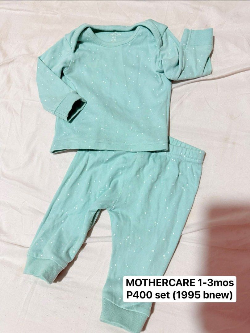 MOTHERCARE 3sets Bundle (Category: Babies & Kids Fashion) located in Subic. Submitted by luxbytasha (Listing ID 1462745629, Image 3). Description: - Brand: Mothercare - Size: Suitable for babies aged 1-3 months - Ideal for: Everyday wear, baby shower gift, or a thoughtful present.