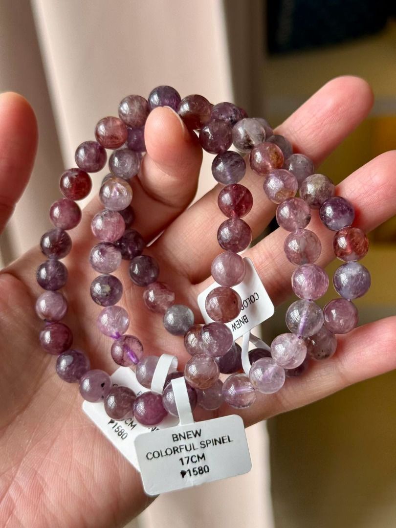 NATURAL COLORFUL SPINEL GEMSTONE BRACELETS (Category: Bracelets) located in Baguio. Submitted by asna_taku (Listing ID 1462780466, Image 2). Description: 💜 NATURAL COLORFUL SPINEL GEMSTONE BRACELETS 💜 A gorgeous mix of pink, lavender, violet, burgundy and soft champagne tones—each bracelet has its own natural character and beautiful inclusions. ✨ 💎 Natural Colorful Spinel 🌈 Beautiful multi-color natural tones ✨ Lovely translucency & natural i