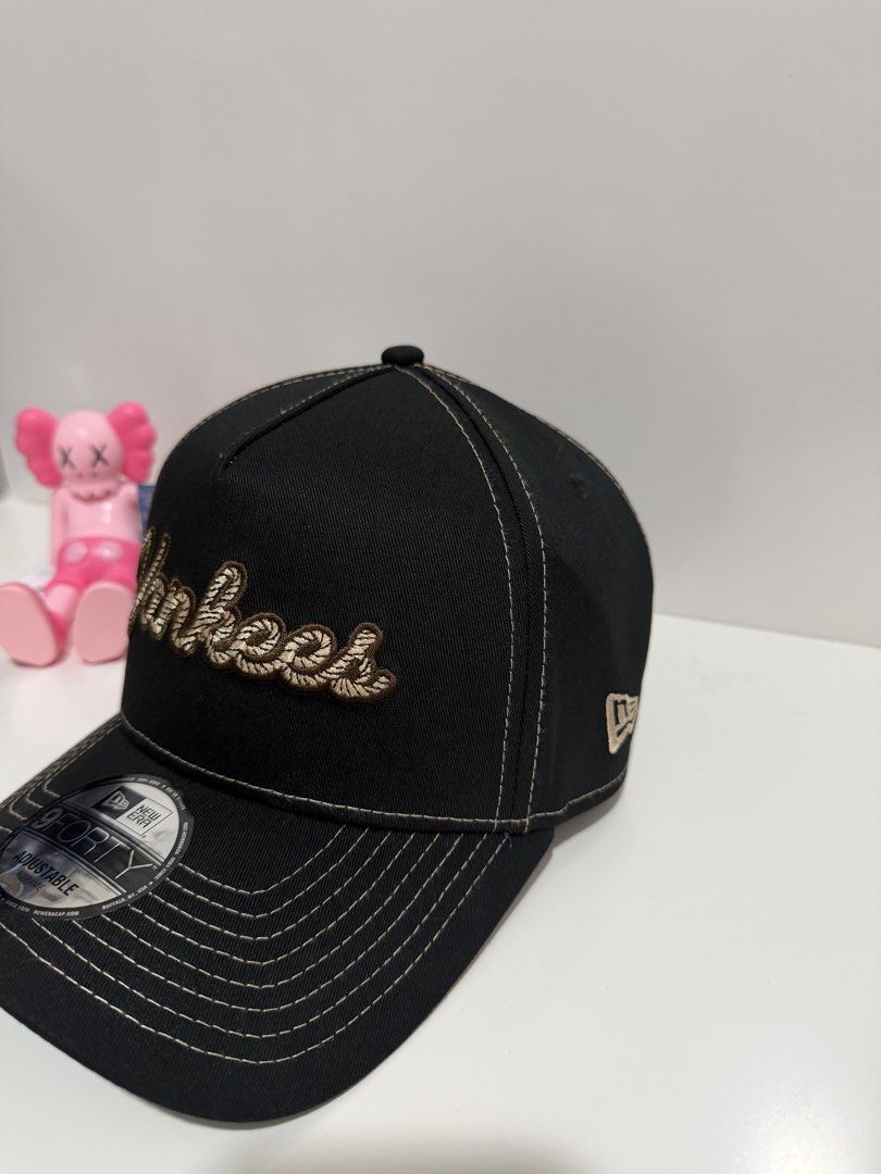 New Era New York Yankees Rope Script 9forty Aframe Snapback (Category: Caps & Hats) located in Valenzuela. Submitted by belovedcatdad (Listing ID 1462723022, Image 3). Description: - Brand New Era 9FORTY Yankees Cap - Color: Black - Features embroidered 'Yankees' script on the front - Yankees logo embroidered on the side - Adjustable strap at the back for a custom fit - Green underbrim - Ideal for any New York Yankees fan.