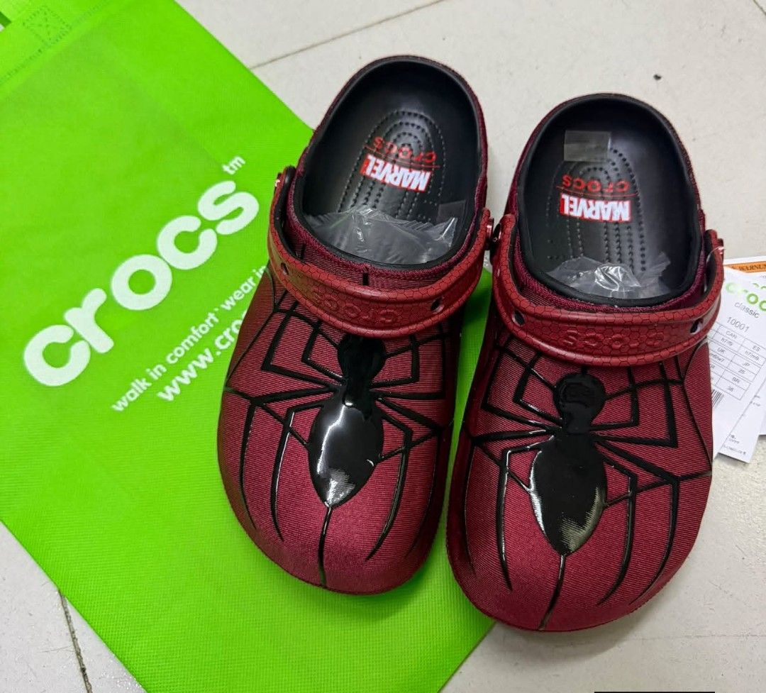 NEW‼️Red Spiderman Slide (Category: Slippers & Slides) located in Manila. Submitted by ai.declutters (Listing ID 1462837831, Image 1). Description: ONHAND W 36-40 M 41-45 Auth Quality Limited Stocks.