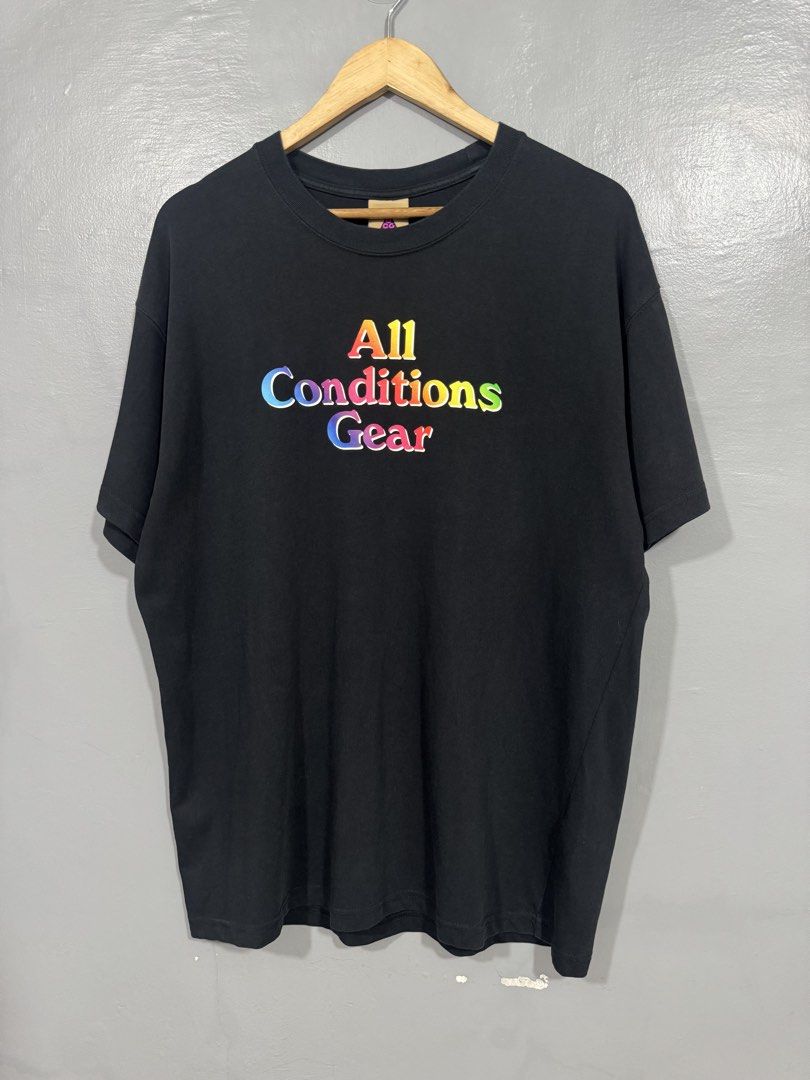 Nike ACG - Gradient Multi Color Shirt (Category: Tshirts & Polo Shirts ) located in Manila. Submitted by sophisticatedgoons (Listing ID 1462737968, Image 1). Description: Nike All Condition Gear Multi-Color Spell Out Shirt Size: XXL fits XL men's Dimes: 23 x 31 9/10 Good condition No issue .