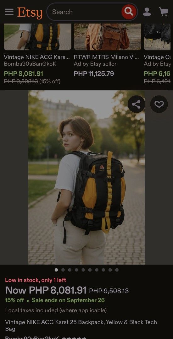 Nike ACG Karst 25 Backpack Black Yellow (Category: Backpacks) located in Makati City. Submitted by coleencloset (Listing ID 1462824901, Image 1). Description: - Nike ACG Karst 25 backpack - Color: Black with yellow accents - Features multiple straps and buckles for gear attachment - Ideal for hiking and outdoor adventures - Durable construction for rugged use - Ready for your next expedition.