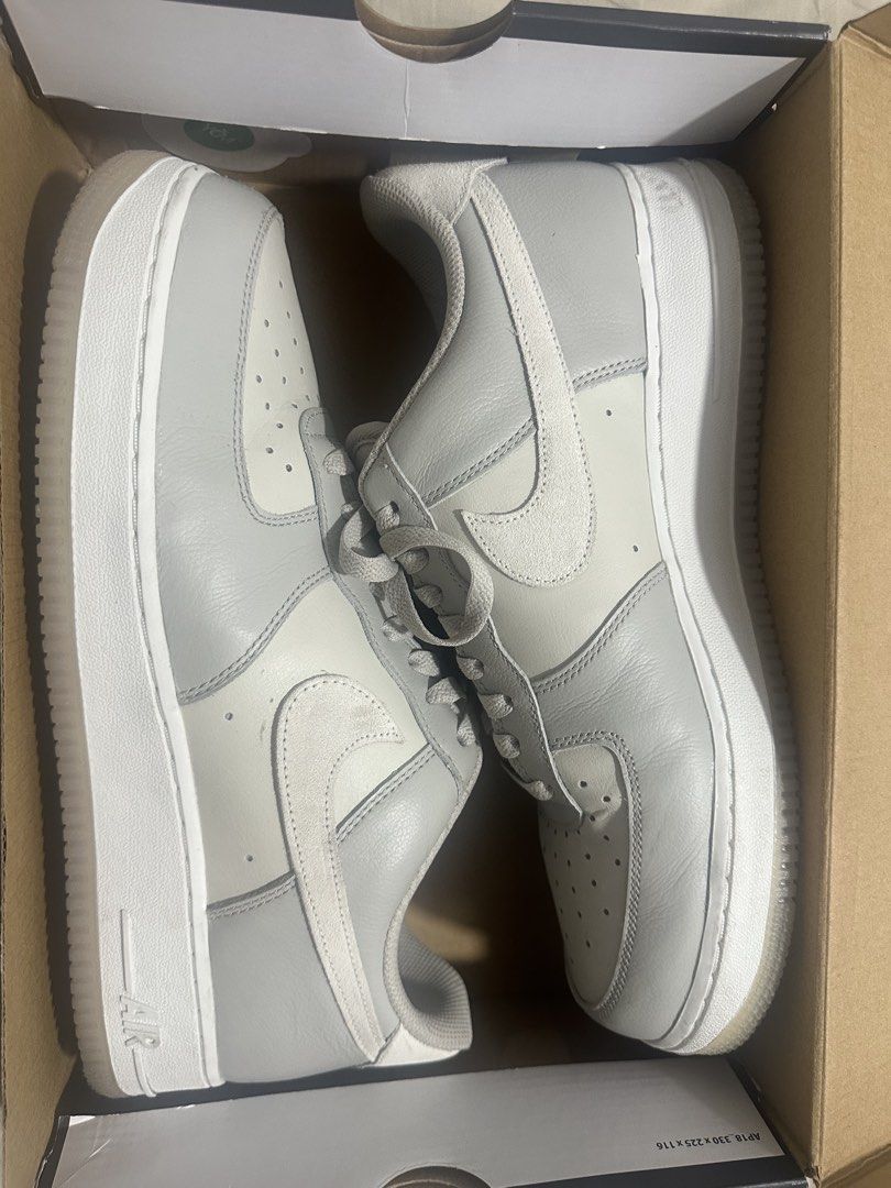 Nike Air Force 1 Grey White (Category: Casual Shoes) located in Manila. Submitted by cris.angelo.fernandez (Listing ID 1462735391, Image 2). Description: - Classic Nike Air Force 1 ‘07 Lvl 8 (Light Bone/Summer White) Size US 10.5 - Cool grey and white colorway - Soles show some signs of wear, but are still in good shape - Includes original box - Ideal for everyday wear - Use around 5-10x - Bought in Japan - Negotiable if you will purchase multipl