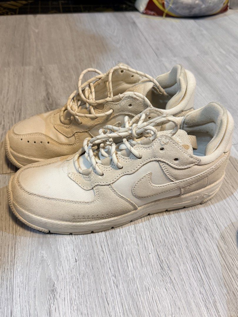 Nike Air Force 1 Low Beige Suede Canvas (Category: Sneakers) located in Manila. Submitted by zen.avmendoza (Listing ID 1462864789, Image 1). Description: - Nike Air Force 1s Wild - Color: Beige - Materials: Suede and Canvas - Style: Classic Low-Top - Condition: Good, with minor signs of wear - Includes: Laces - Ready for a new owner! - size 7.5 RFS: outgrown.
