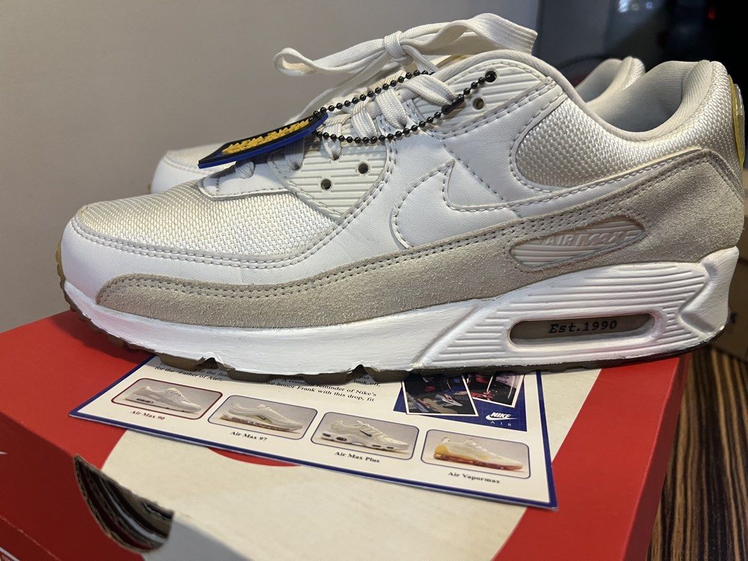Nike Air Max 90 SE Summit White DV1734-100 (Category: Sneakers) located in Quezon City. Submitted by anna_rl23 (Listing ID 1462734668, Image 1). Description: - Nike Air Max 90 SE - Color: Summit White - Size: US Men's 9 / Women's 10.5 - Features 'Est. 1990' detail on the sole - Includes original box - Ideal for everyday wear.
