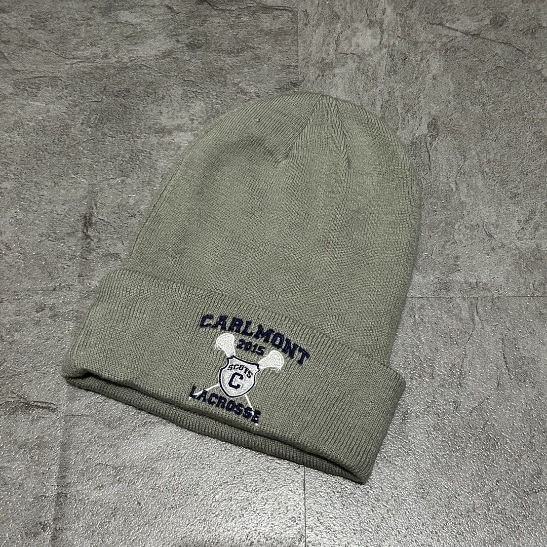 Nike Carlmont Lacrosse Beanie (Category: Caps & Hats) located in Santa Cruz. Submitted by rmaganito (Listing ID 1462804452, Image 2). Description: - Grey knit beanie - Features iconic Nike swoosh - Embroidered with 'CARLMONT 2015 SCOTS LACROSSE' - Keeps you warm and cozy - Ideal for lacrosse fans and alumni.