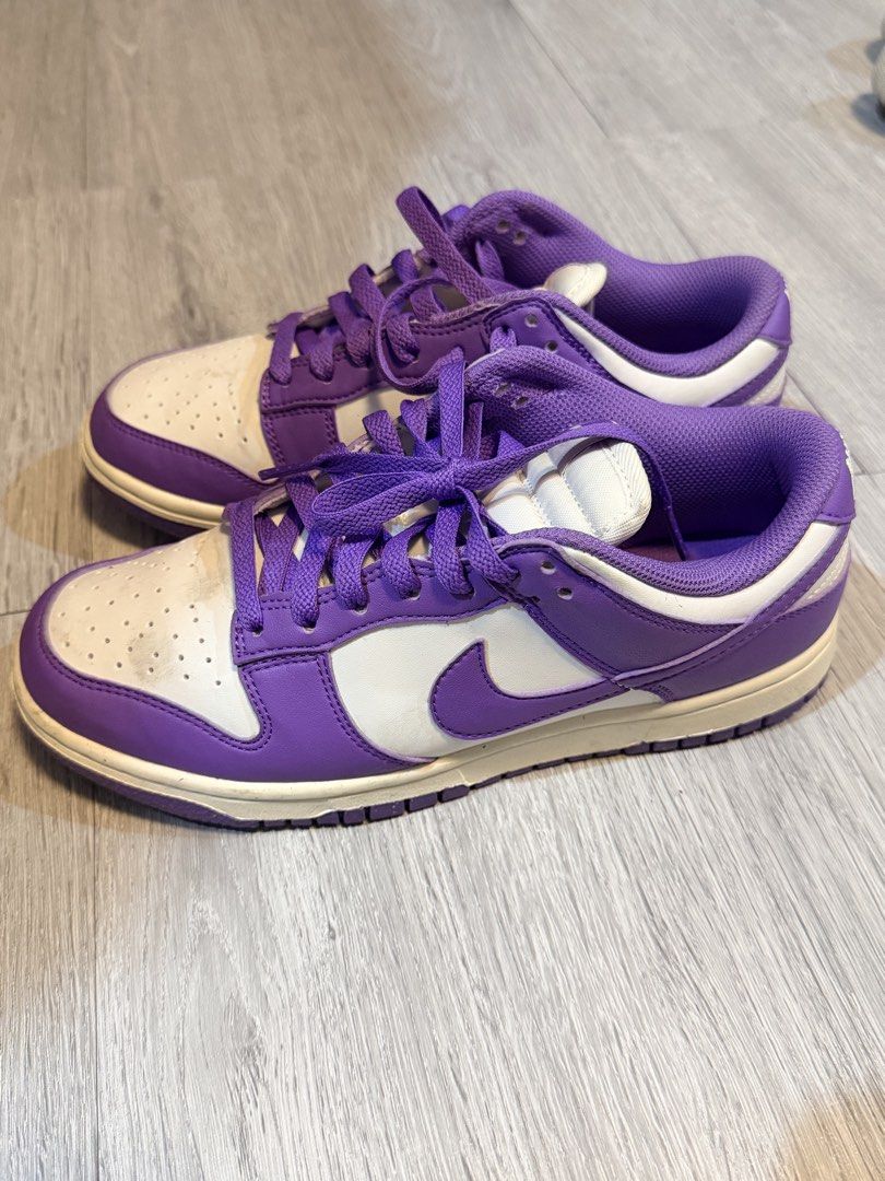Nike Dunk Low Purple White | Raspberry (Category: Sneakers) located in Manila. Submitted by zen.avmendoza (Listing ID 1462864966, Image 1). Description: - Nike Dunk Lows - Striking purple and white colorway - Matching purple laces - Cream-colored soles - Minor scuffs on the toe box, adding character - Ideal for casual wear and adding a pop of color to your outfit • size 7.5 womens • RFS: Outgrown. .