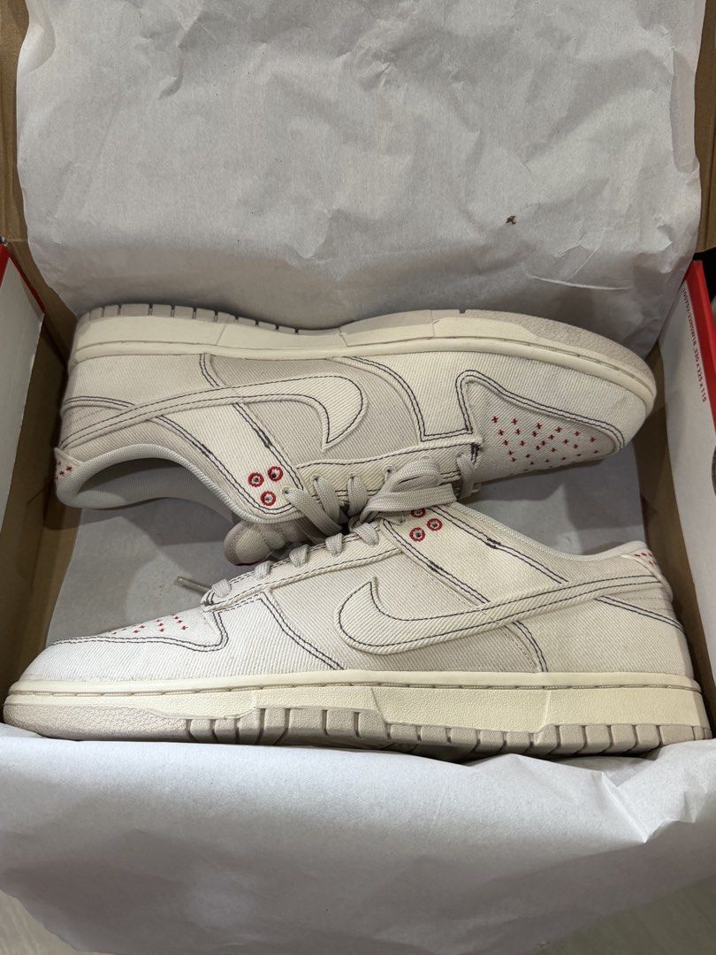 Nike Dunk Low Retro SE (Category: Sneakers) located in Carmona. Submitted by leilahoops (Listing ID 1462684367, Image 3). Description: - Nike Dunk Lows - Colorway: Sail with striking red cross stitch details on toe box and heel - Size: 11 US Men's - Includes: Original Nike box.