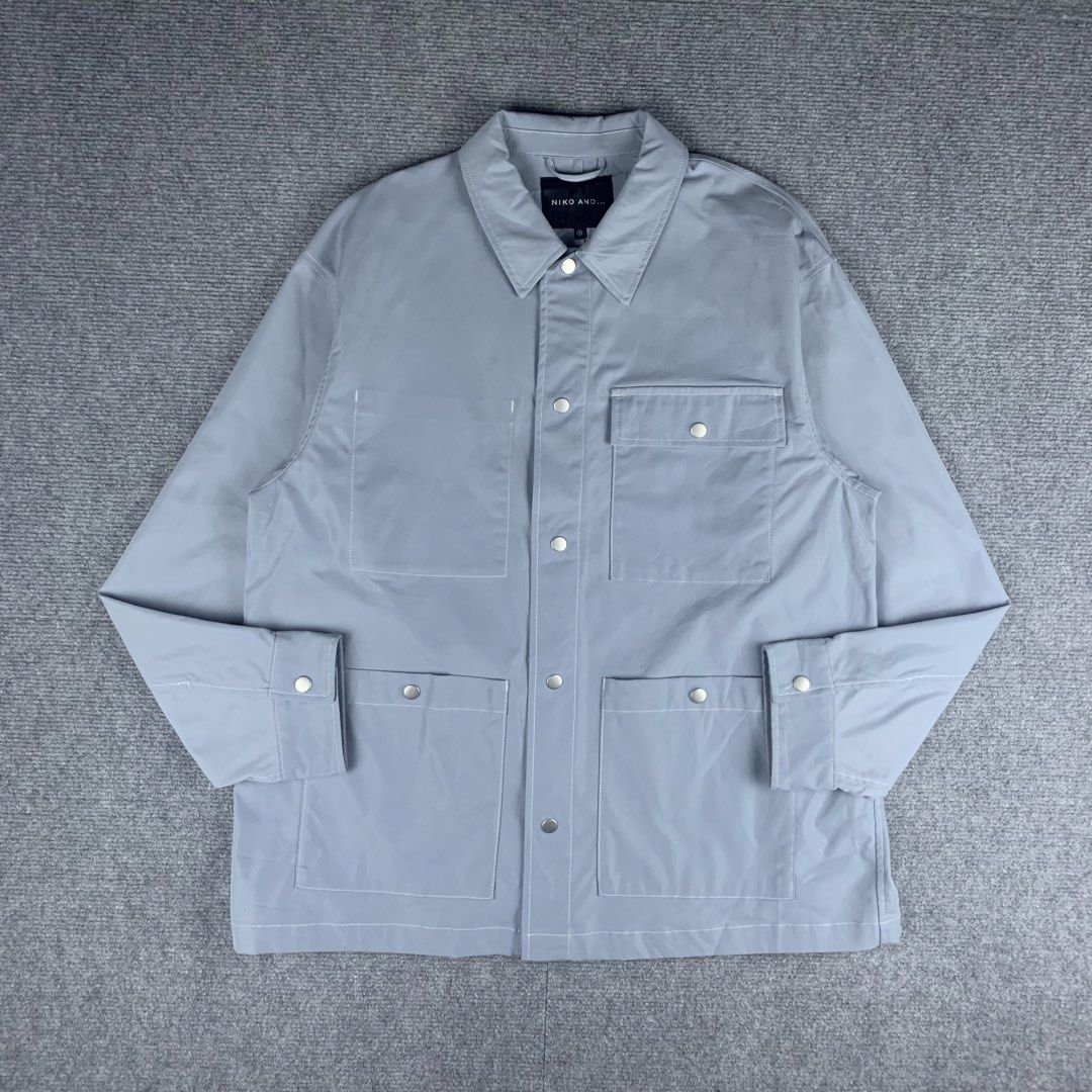 Niko and... Japan Light Blue Snap Button Utility Shirt Jacket (Category: Coats, Jackets and Outerwear) located in Baguio. Submitted by vintage_lurker (Listing ID 1462862774, Image 1). Description: Size on tag: Large Width: 25” Length: 30” Issue/s: none Mine: 820 + Shipping fee 📍Payment first policy. no COD or COP 📍All items Washed and Sanitized 🧼 Shoot your offer. I’m all ears‼️ OTHER DETAILS: - Light blue jacket from Niko and... - Size 4 - Fo