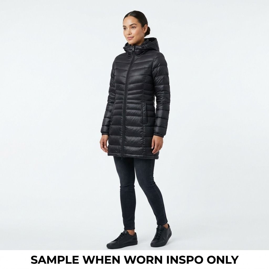 NJ114-GIORDANO WOMEN'S MID-LENGTH LIGHT DOWN JACKET (Category: Coats, Jackets and Outerwear) located in Bauang. Submitted by wintercollectionfc (Listing ID 1462811159, Image 2). Description: ❗️𝘼𝙡𝙡 𝙙𝙚𝙩𝙖𝙞𝙡𝙨 𝙥𝙤𝙨𝙩𝙚𝙙❗️ ✨𝗚𝗜𝗢𝗥𝗗𝗔𝗡𝗢 𝗪𝗢𝗠𝗘𝗡'𝗦 𝗠𝗜𝗗-𝗟𝗘𝗡𝗚𝗧𝗛 𝗟𝗜𝗚𝗛𝗧 𝗗𝗢𝗪𝗡 𝗝𝗔𝗖𝗞𝗘𝗧✨ ᴄᴏᴅᴇ: ɴᴊ-114 𝐏𝐫𝐢𝐜𝐞: 𝟔𝟖𝟖 + 𝐒𝐅 𝐨𝐧𝐥𝐲 ▪️ SMALL ▪️ Good as new ▪️ No issues ▪️ W 17" x L 31" ▪️ BLACK 📍Location: LA UNION (N