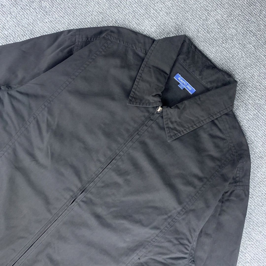 NUMERO UNO Black Zip-Up Collared Jacket (Category: Coats, Jackets and Outerwear) located in Baguio. Submitted by vintage_lurker (Listing ID 1462855401, Image 2). Description: Size on tag: XL Width: 25” Length: 28” Issue/s: none Mine: 720 + Shipping fee 📍Payment first policy. no COD or COP 📍All items Washed and Sanitized 🧼 Shoot your offer. I’m all ears‼️ OTHER DETAILS: - NUMERO UNO black zip-up jacket - Size: XL - Style: Classic collar - Featu