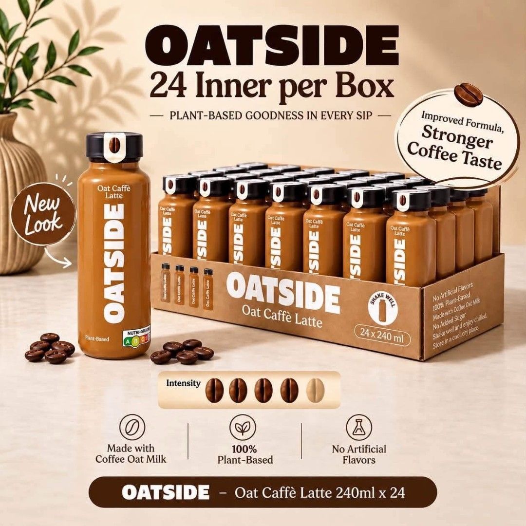 OATSIDE COFFEE LATTE! (Category: Health Food, Drinks & Tonics) located in Manila. Submitted by dolorchris69891 (Listing ID 1462829119, Image 3). Description: OATSIDE COFFEE LATTE! ☕️🤤 Only 350 ✅ Grocery Grade | Expiry: June 2027.