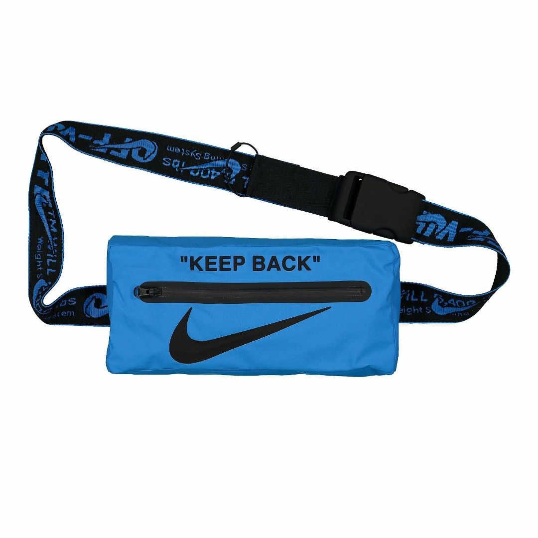 Off-white KEEP BACK belt Bag (Category: Luxury Bags & Wallets) located in Paranaque City. Submitted by calm_youngstore7 (Listing ID 1462812416, Image 1). Description: Nike x Off-White "KEEP BACK" Blue Nylon Belt Bag, a highly sought-after capsule piece originally released as an accessory alongside the NRG Jacket collaboratio. Key Details & Features Design Philosophy: Merges Nike’s functional sportswear aesthetic with Virgil Abloh's signature indu
