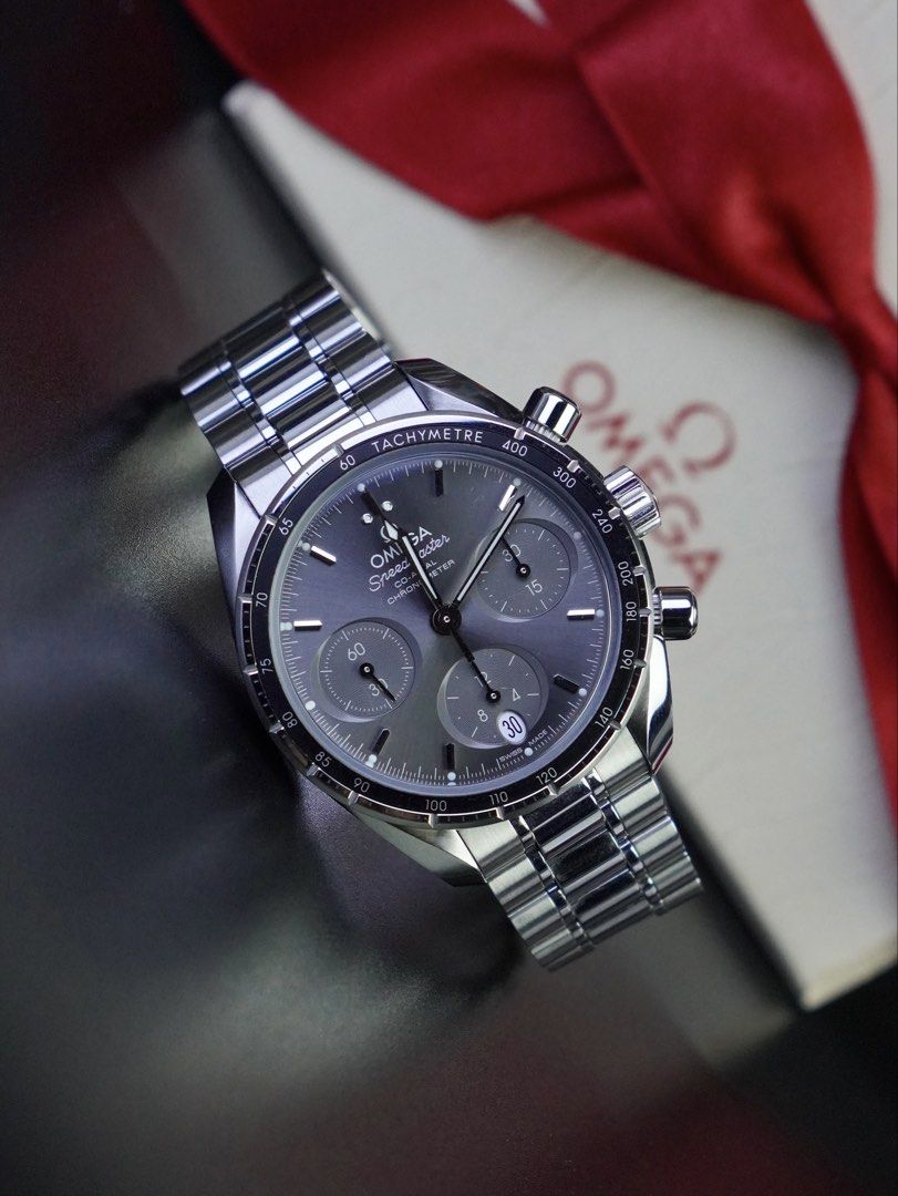 Omega Speedmaster 38 Co-Axial (Category: Luxury Watches) located in San Juan City. Submitted by authoritytimepieces (Listing ID 1462862101, Image 1). Description: Omega Speedmaster 38 Co-Axial Reference 32430385006001 Year 2025 278,000 only Complete full set with official receipt Omega warranty until 2030 Grey sun brushed dial Omega Caliber 3330 Co-Axial Movement 52 hrs power reserve 38 MM 9.5 / 10 MINT Condition A familiar favorite and one of ou