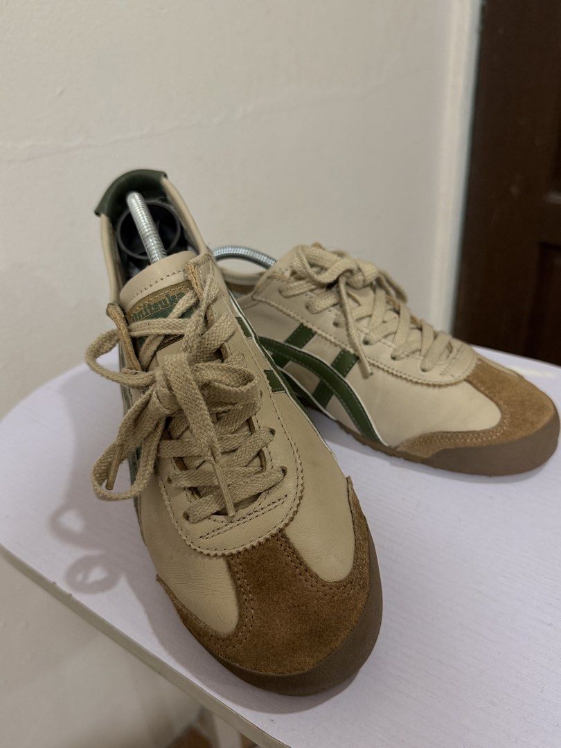 Onitsuka Tiger Mexico 66 (Category: Sneakers) located in Manila. Submitted by activepeach (Listing ID 1462861442, Image 2). Description: Auth Onitsu Mexico 66 Color: Beige / Green Grass Size : 6.5/US Men size EUR:39.5 Uk :5 1/2 CM: 25.0 CN: 250(2.5) No longer need.