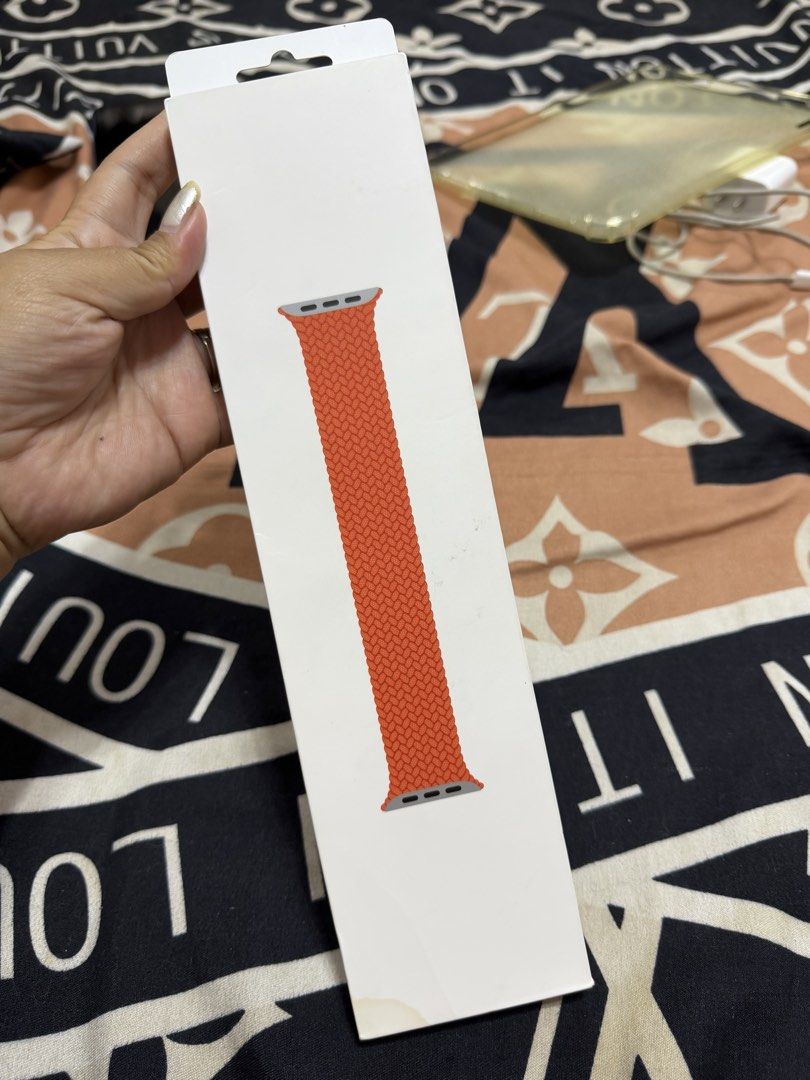 Original Apple Watch Braided Solo Loop - Electric Orange (Category: Other Accessories) located in Cabuyao City. Submitted by sarieldee (Listing ID 1462874133, Image 3). Description: FOR SALE: Original Apple Watch Braided Solo Loop - Electric Orange - Size 8 (44mm) - OPEN BOX NEVER USED 100% ORIGINAL APPLE - NOT Class A / Replacement Model: MJJW3FE/A - Electric Orange - Size 8 Details: Condition: Open box lang for checking, NEVER USED / NEVER WORN