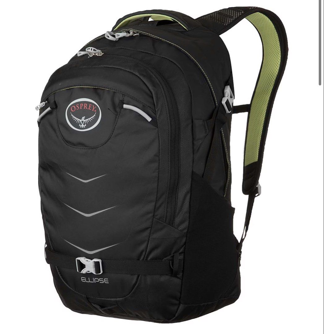 Osprey Ellipse Backpack Black (25L) (Category: Backpacks) located in Quezon City. Submitted by lyssa__ (Listing ID 1462726569, Image 2). Description: Black Osprey Ellipse Backpack (25L) - Multiple interior pockets - Stash and side pockets - Padded straps and back panel - Perfect for school, work, or hikes - With laptop compartment Condition: - Well used but functioning great - Minor flaws would be faded logo, loose side pocket, improvised one zip