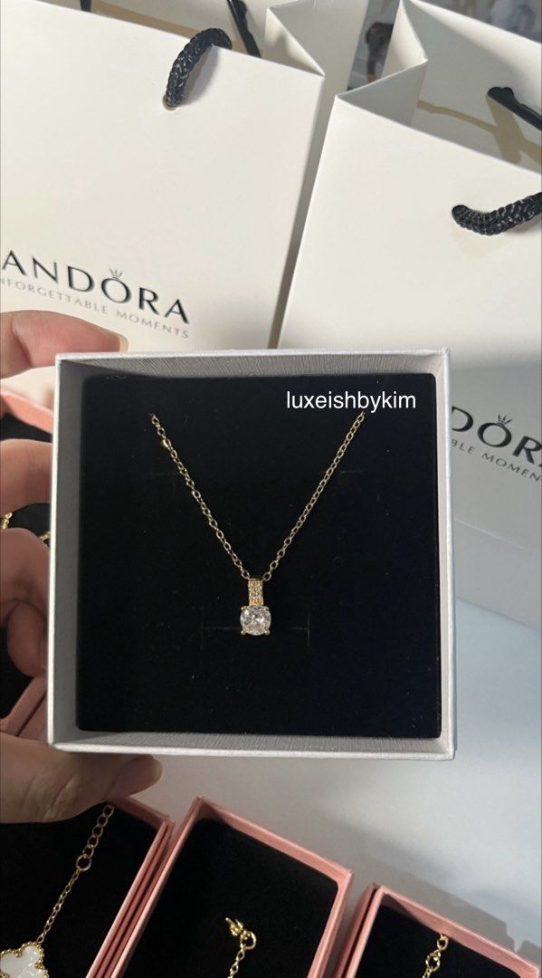 Pandora Gold necklace (Category: Body Jewelry) located in Pilar. Submitted by kimberlynicoledg (Listing ID 1462702632, Image 3). Description: ONHAND | visit our IG @luxeishbykim non tarnish & hypoallergenic with free box and paper bag.