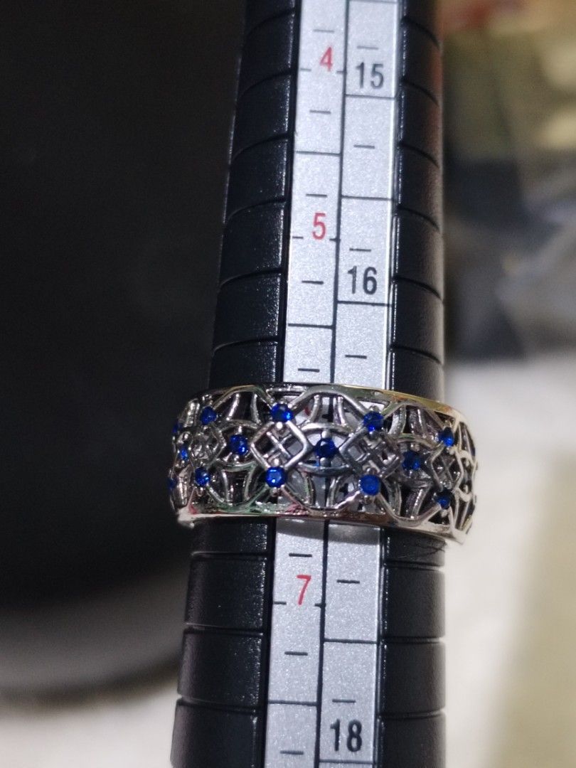 Pandora Silver Ring with Blue Stones (Category: Rings) located in Manila. Submitted by malditas (Listing ID 1462829173, Image 2). Description: - Silver-toned ring - Features intricate cut-out details - Small blue stones set within the pattern - Wide and decorative band - Adds a pop of color to any outfit - Approximately size 7 From HT box BUY AS IS (NO RETURN, NO EXCHANGE, NO REFUND unless stated) LOCATION For dropping: BAGUIO- Mabini LA TRINIDAD