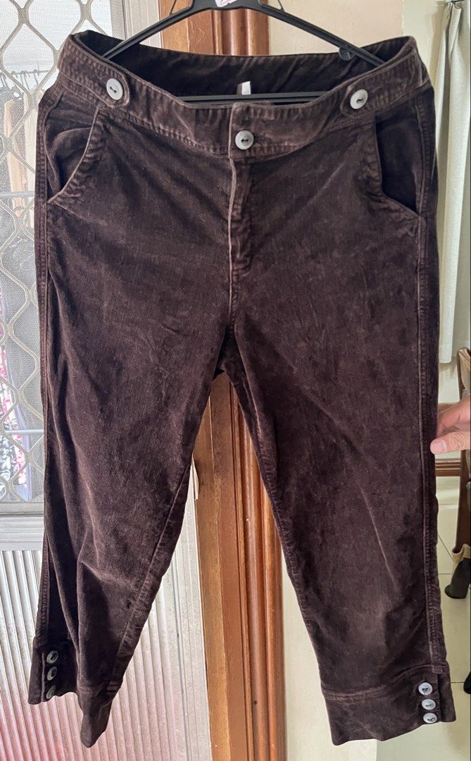 Pants (Category: Other Bottoms) located in Bacoor. Submitted by ayit. (Listing ID 1462746992, Image 3). Description: Med fit new 350 each sf inc Package price if kunin lht - Japan brand pants - Size: M (EU 38/UK 10/US 26) - Material: Corduroy - Colors: Black, Brown - Features: Button details at waist and hem - Condition: 3 - Meetup location: Citta Italia Subdivision, Bacoor, Cavite.