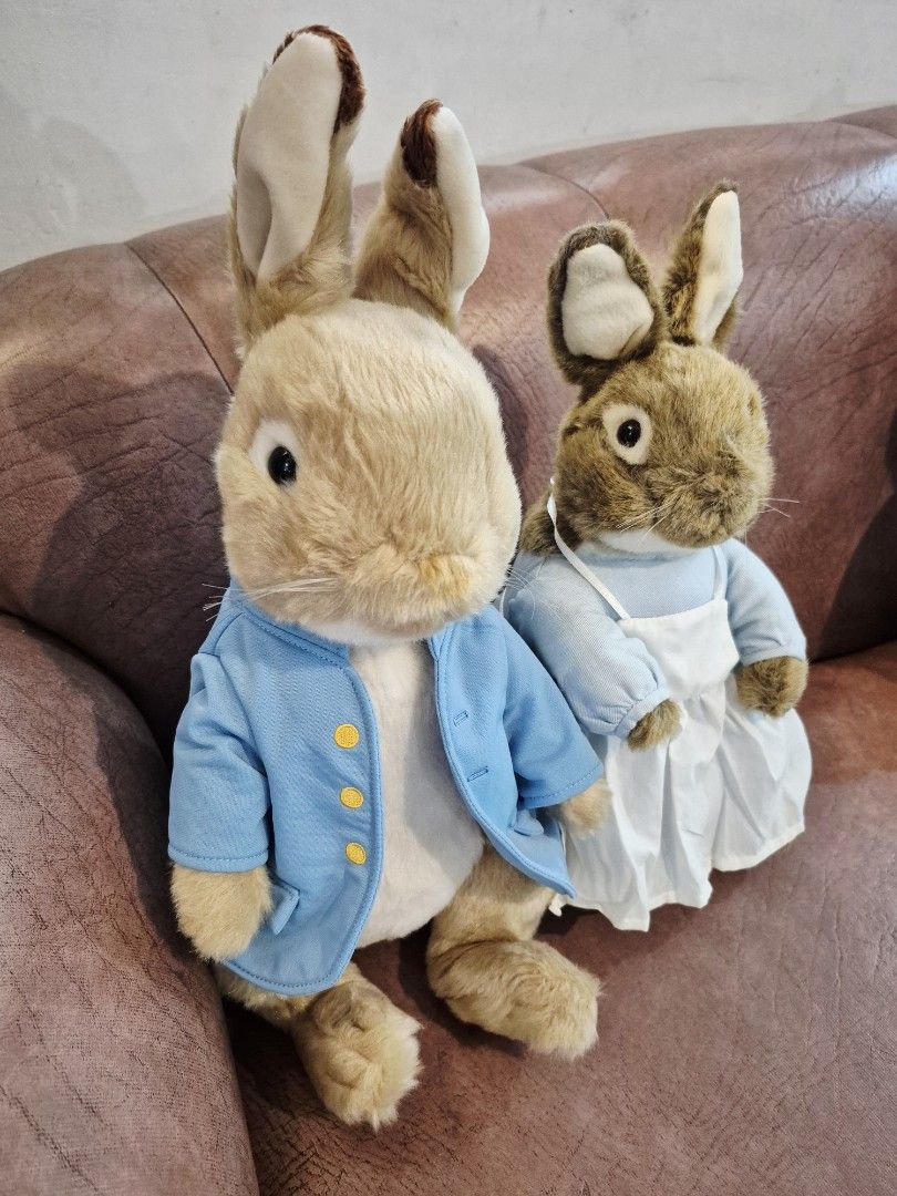 PETER RABBIT & LILY BOBTAIL (Category: Figurines & Statues) located in Las Pinas. Submitted by peacock.treasures (Listing ID 1462842931, Image 1). Description: Pre-Love item from UK Big Peter Rabbit and Mrs Rabbit approx 15" inches Tall, sitting position Php 1800per piece Php 3500 Partner Good as New with Etiketa Collectors Item.