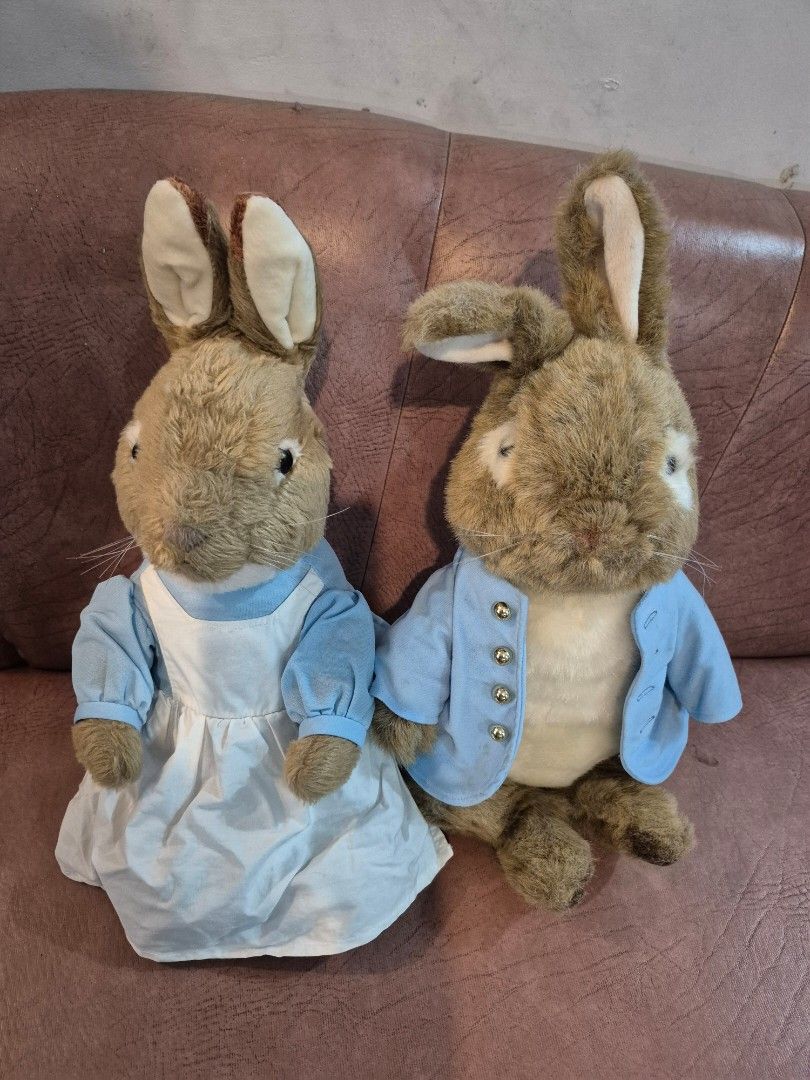 PETER RABBIT and MRS RABBIT (Category: Plushies & Soft Toys) located in Las Pinas. Submitted by peacock.treasures (Listing ID 1462849254, Image 1). Description: Both Big 15" inches Tall, Sitting Position Peter Rabbit is BRAND NEW with Paper Tag - Php 2000 and Mrs Rabbit good as New - Php 1800 Perfect for collection.