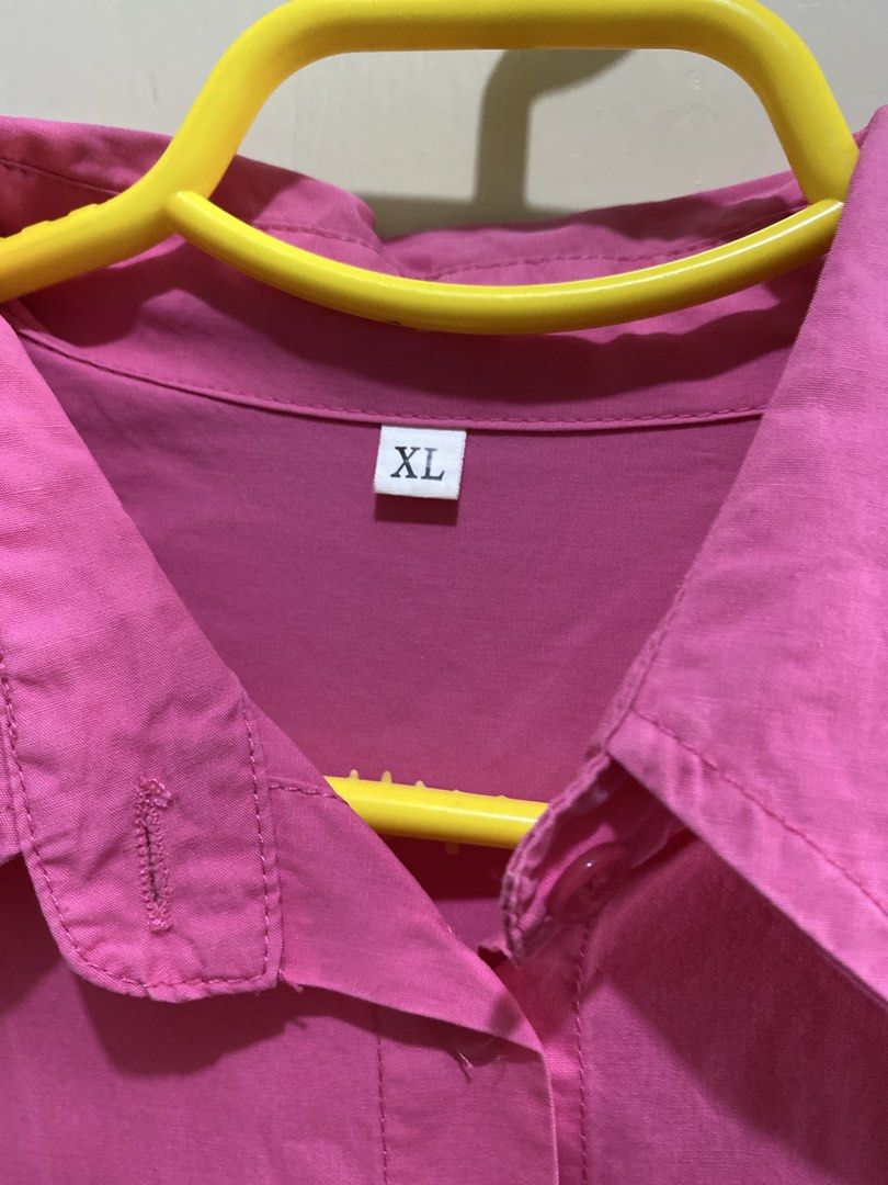Pink Oversized Button-Up Shirt XL (Category: Shirts) located in Pasig City. Submitted by alaineeeee (Listing ID 1462766013, Image 2). Description: - Oversized pink button-up shirt - Long sleeves with button cuffs - Single chest pocket - Relaxed fit for ultimate comfort - Easy to style for any occasion - Perfect for casual wear.