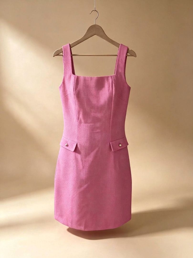 Pink Square Neck Sleeveless Mini Dress (Category: Dresses) located in Manila. Submitted by meedclothing (Listing ID 1462739539, Image 1). Description: - Adorable pink mini dress - Back zip - Chic square neckline - Sleeveless design - Textured fabric for a premium feel - Perfect for casual outings or parties - Flattering and comfortable fit 📌 PLEASE READ BEFORE ORDERING: ⏳ Reservation: Strictly 2 days only 📦 Shipping: Everyday except Sundays & h