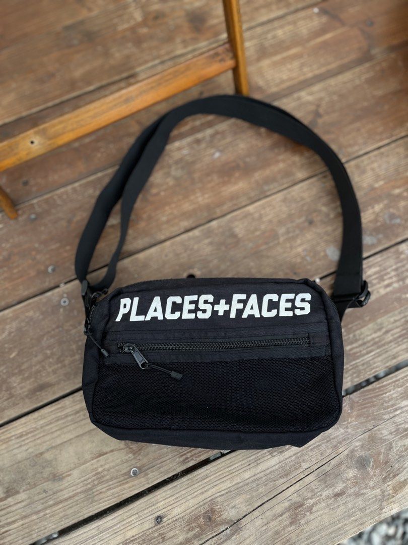 PLACES+FACES Black Crossbody Bag (Category: Sling Bags) located in Baguio. Submitted by fromthecrates (Listing ID 1462681307, Image 1). Description: - Brand: PLACES+FACES - Color: Black - Style: Crossbody bag - Features: Main zippered compartment, front zippered pocket with mesh overlay - Strap: Adjustable for comfort - Interior: Clean with pockets for organization - Ideal for: Carrying everyday essentials.