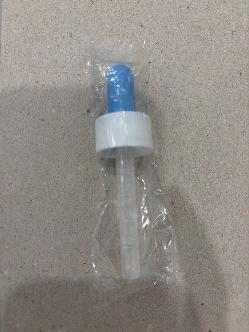 Plastic Dropper with Measurement Markings (Category: Medical Supplies & Tools) located in Manila. Submitted by poppymd (Listing ID 1462764593, Image 2). Description: - Plastic dropper with a blue bulb - Features measurement markings in mL (0.3 and 0.6) - Each dropper is individually wrapped - Ideal for dispensing small, precise amounts of liquid.