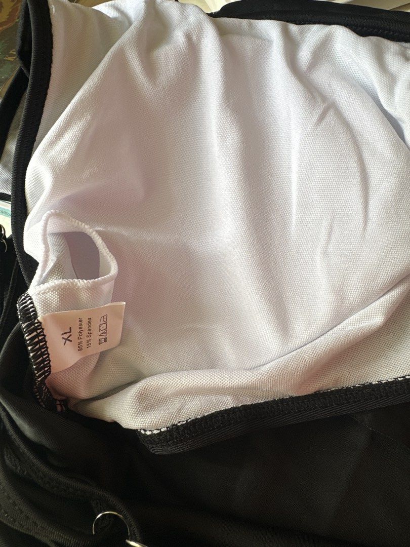 Plus size 2 Piece High Waisted Bikini (Padded) (Category: Bikinis & Swimsuits) located in Calamba. Submitted by iso.cc (Listing ID 1462731219, Image 3). Description: XL on tag, Brand New (Sinukat lang po, maluwag siya sa 41" bust) - with pads - adjustable shoulder string - covered tummy (mahaba po yung front).