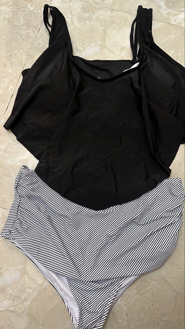 Plus size 2 Piece High Waisted Bikini (Padded) (Category: Bikinis & Swimsuits) located in Calamba. Submitted by iso.cc (Listing ID 1462731219, Image 1). Description: XL on tag, Brand New (Sinukat lang po, maluwag siya sa 41" bust) - with pads - adjustable shoulder string - covered tummy (mahaba po yung front).