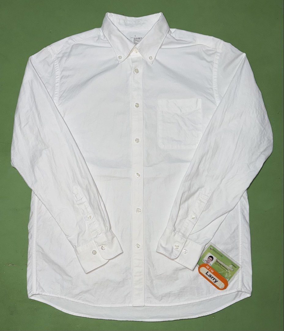 Polo Longsleeve (Category: Formal Shirts) located in Pasig City. Submitted by reyeslarry11740 (Listing ID 1462722965, Image 2). Description: For Sale Muji Polo Longsleeve Cotton Men White Size Large 22.7w x 29L 30.5L Back Good as new No issue 450 plus ship only Payment 1st Pasig city .