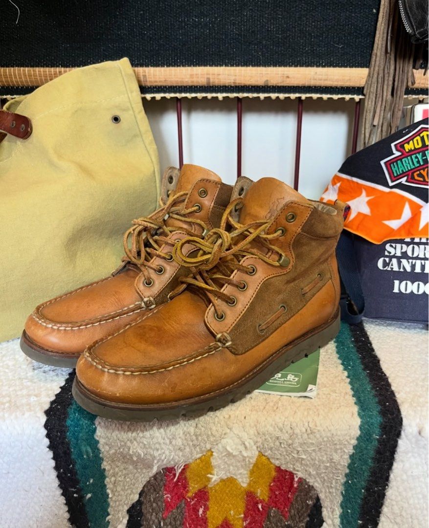 Polo Ralph Lauren Moc-Toe Boots (Category: Casual Shoes) located in Santa Rosa. Submitted by 4026.shop (Listing ID 1462710665, Image 2). Description: Size 8D 26cm Stitched sole.