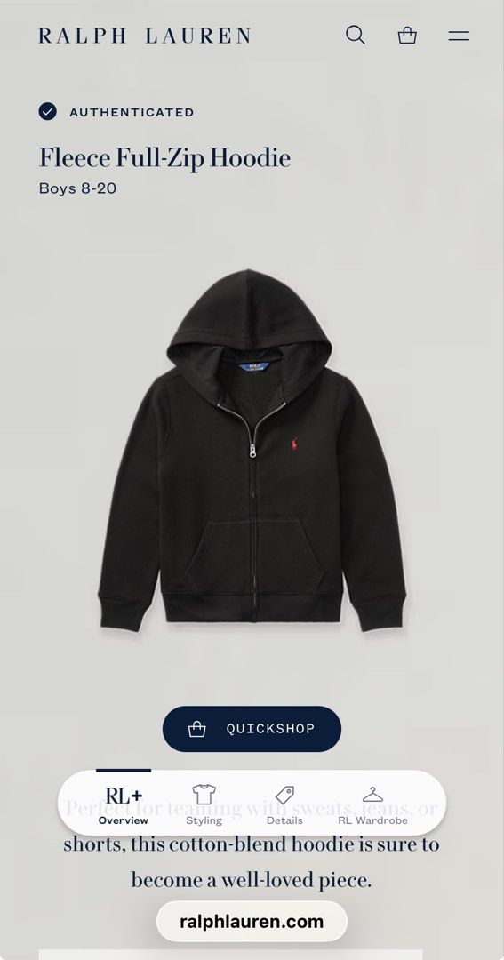 Polo RL jacket kids (Category: Babies & Kids Fashion) located in Kabankalan. Submitted by secondhandgemsz (Listing ID 1462751470, Image 2). Description: Size med (18w 21.5L) Excellent Condition No Flaws Ages 10-12.
