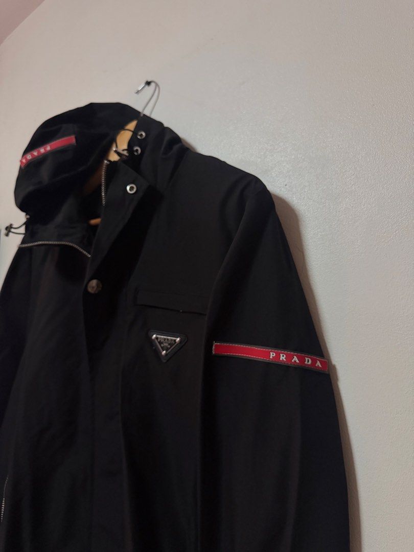 Prada Windbreaker Jacket (Category: Luxury Apparel) located in Quezon City. Submitted by oggoodsph (Listing ID 1462703277, Image 2). Description: Selling as is! Medium-Large frame Got it in streets of italy in Dec 2025 Prada fall winter collection .